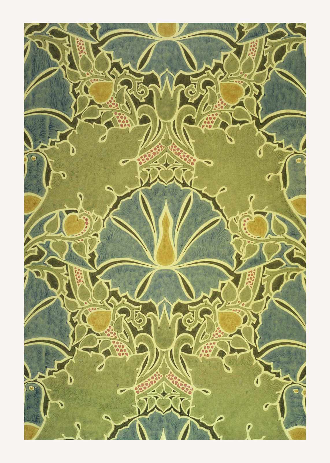 Art Nouveau Botanical Birds Wall Art