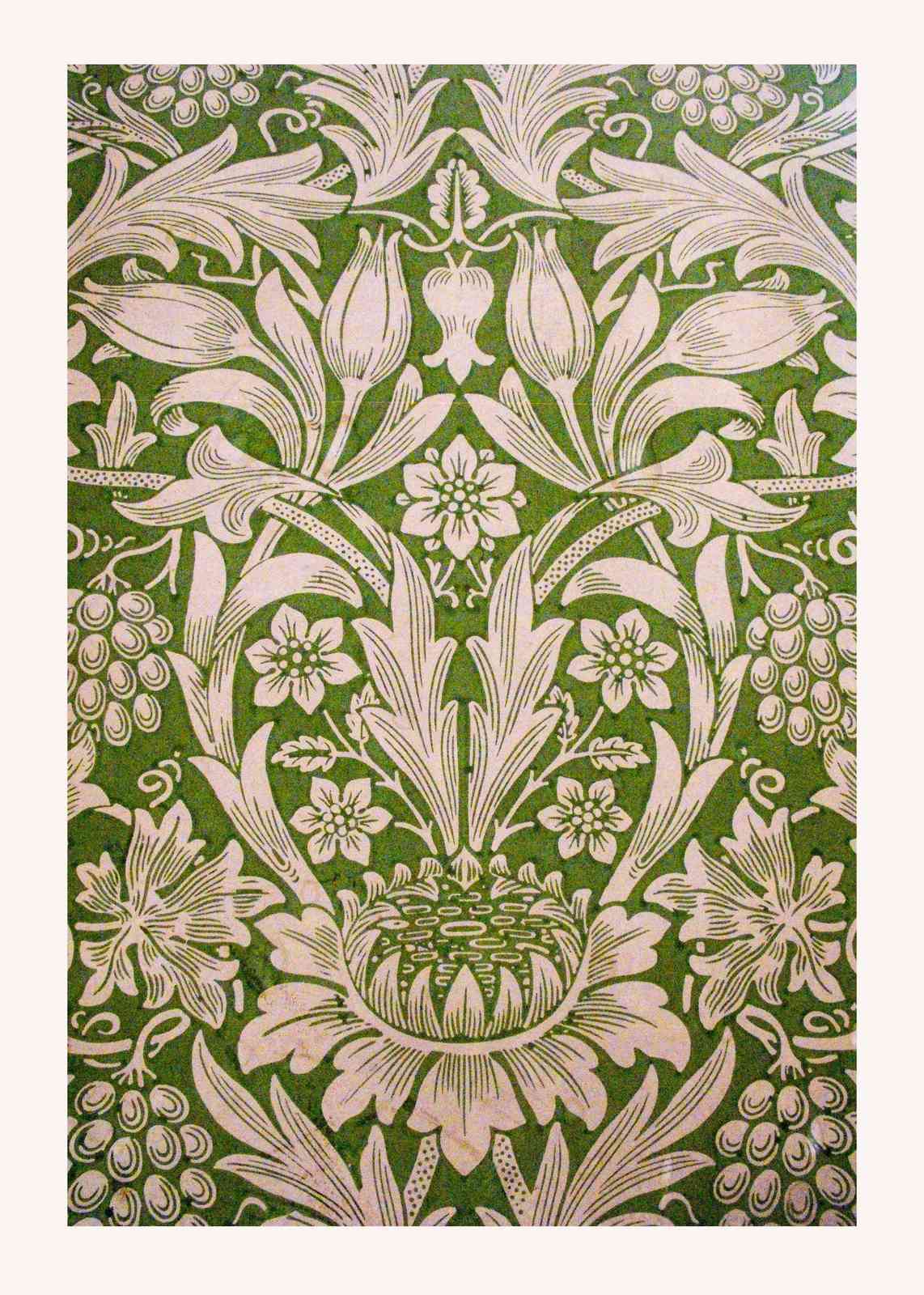 William Morris Floral Botanical Green Wall Art