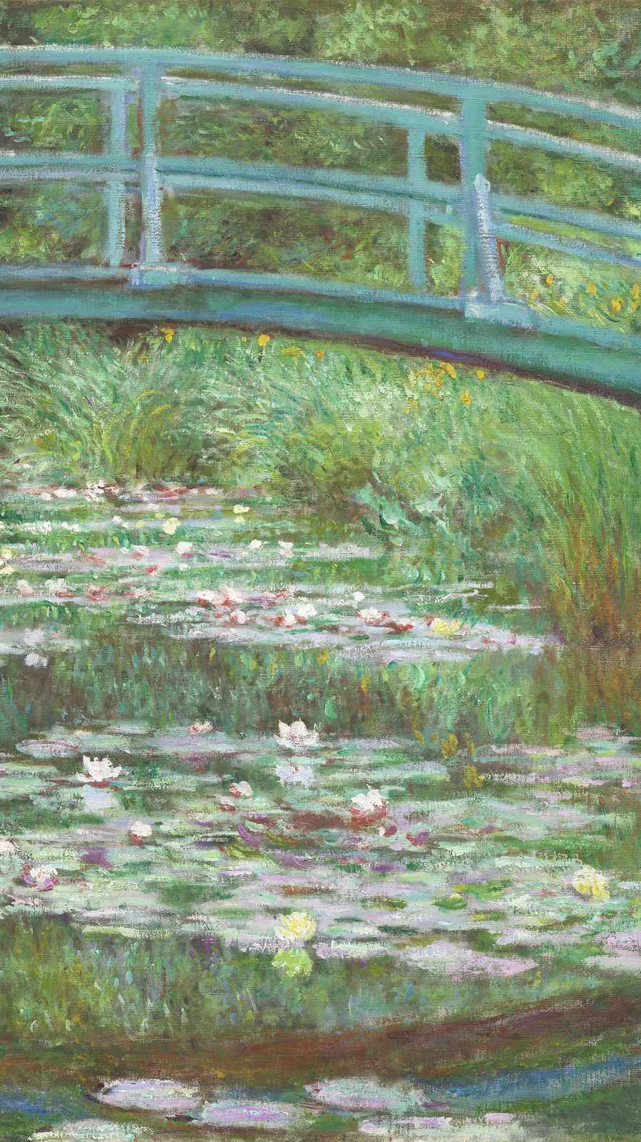Monet Water Lilies Garden Bridge Wall Art