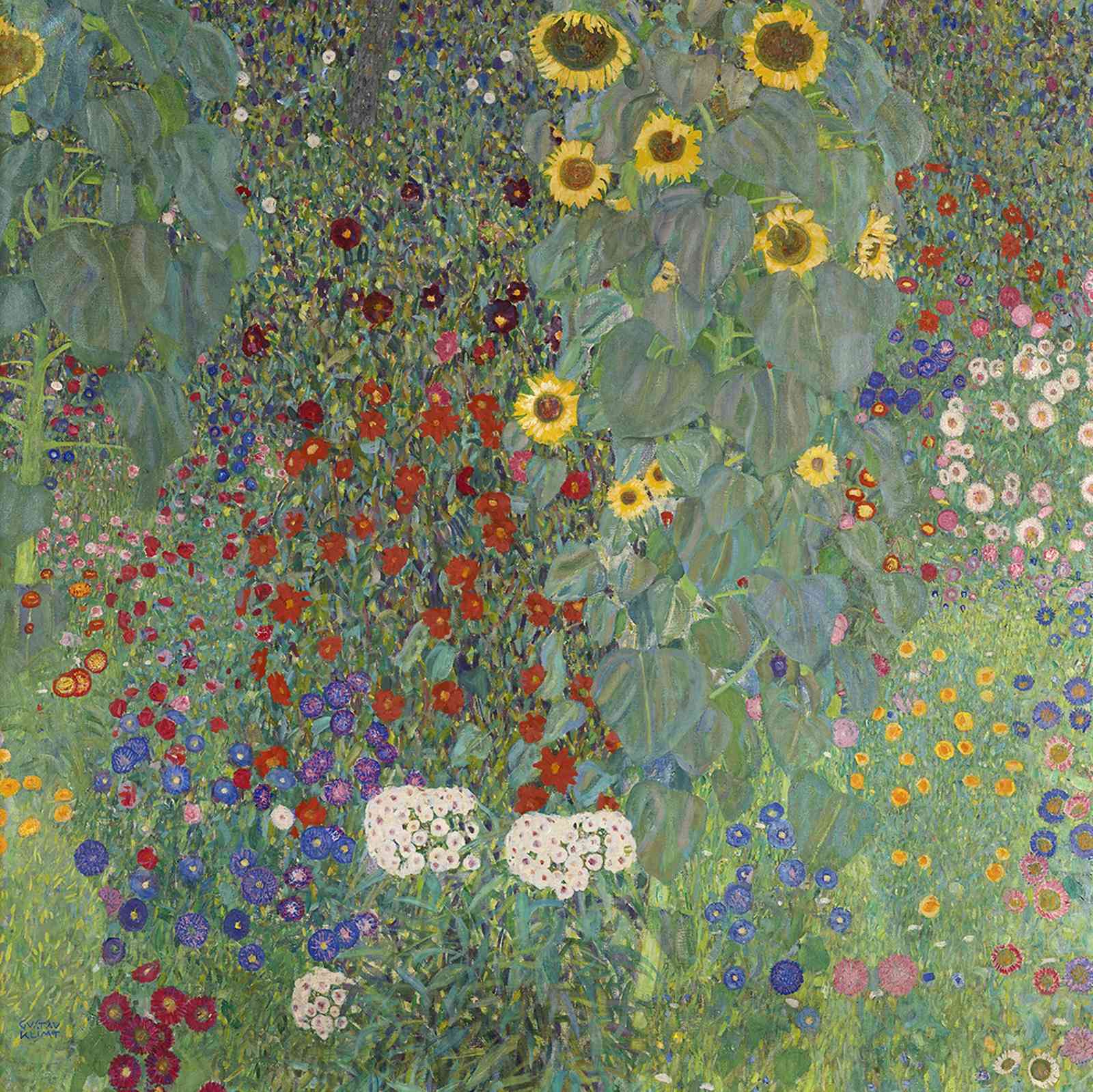 Gustav Klimt Sunflowers Garden Wall Art