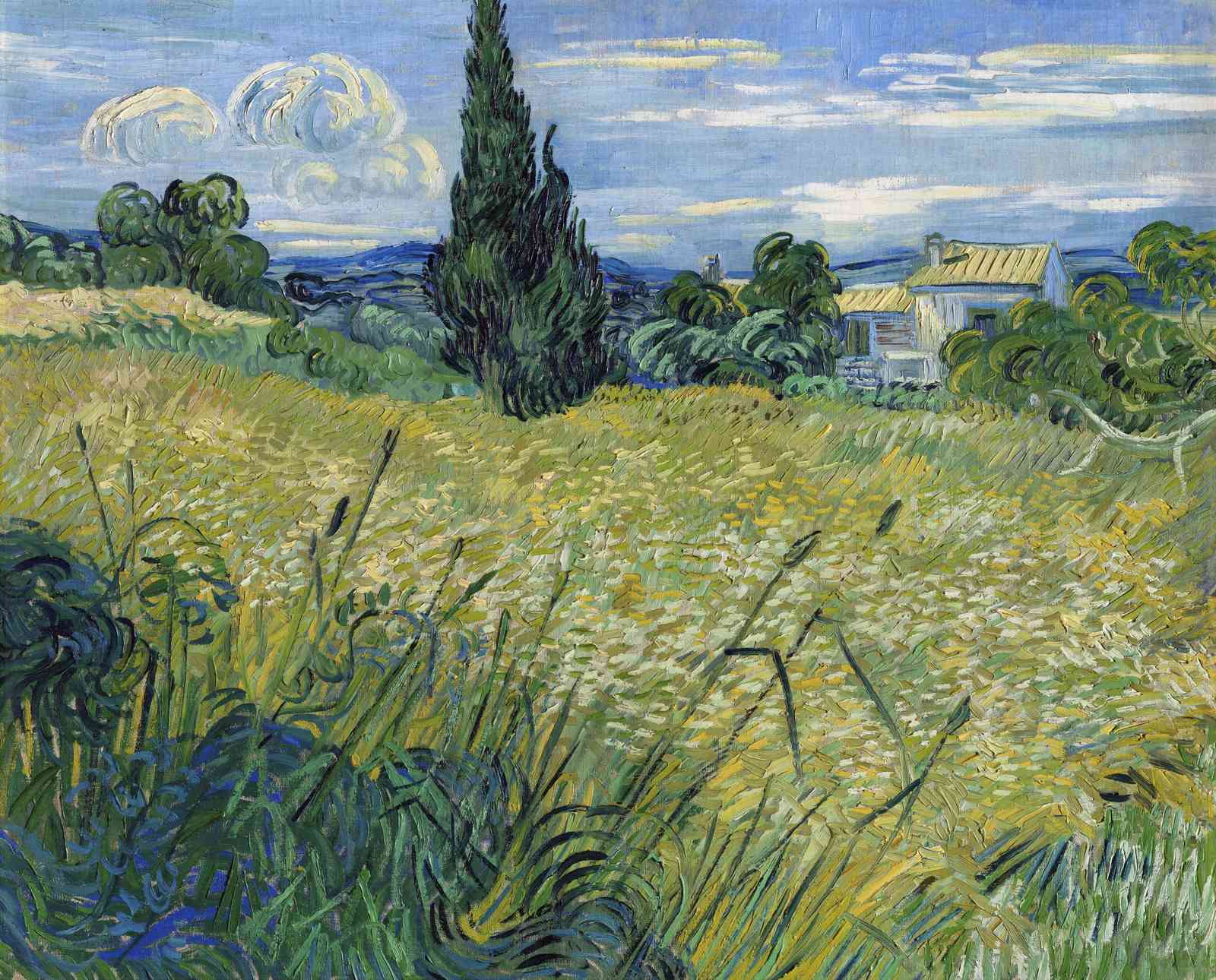 Van Gogh Wheat Field with Cypress Wall Art