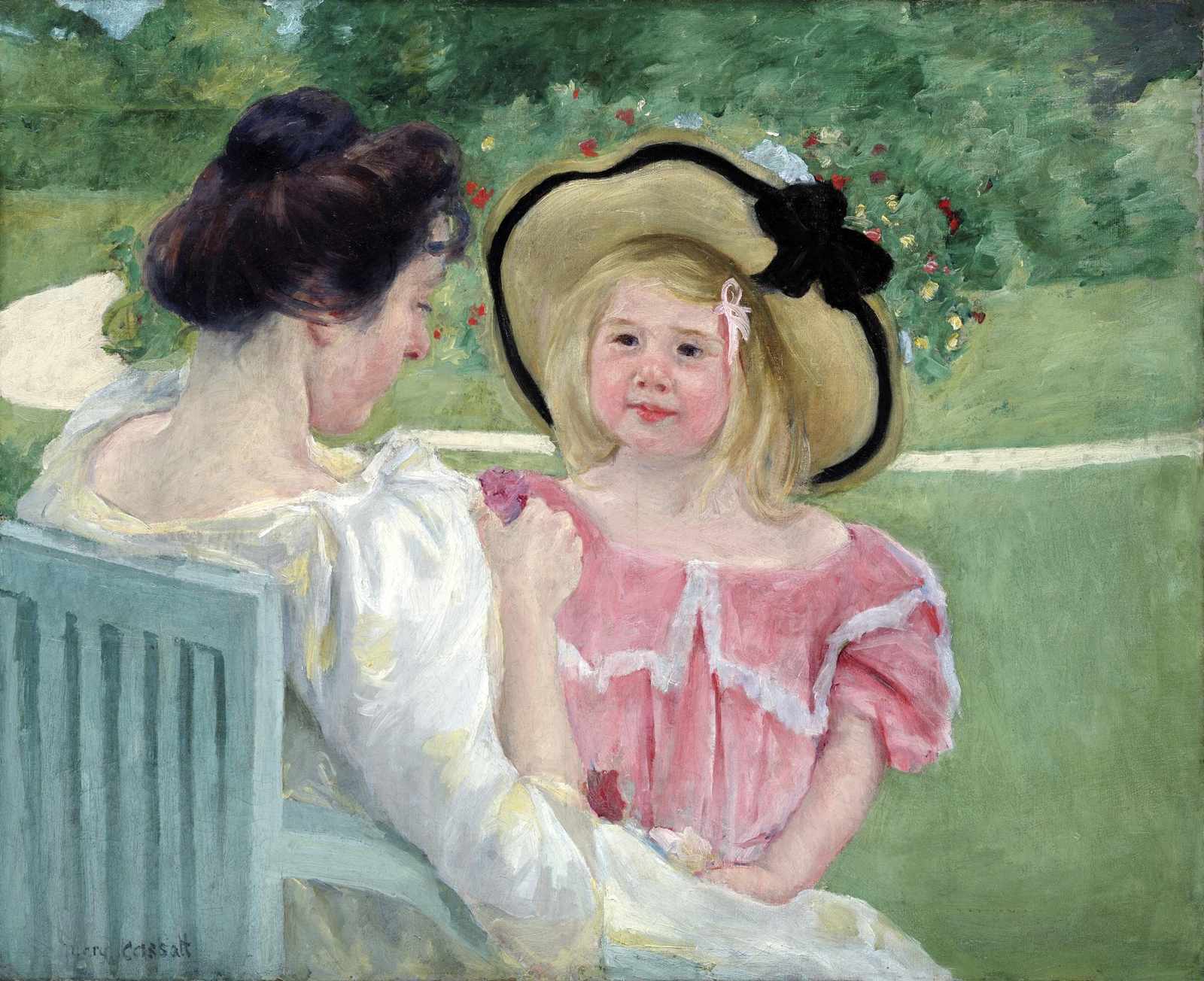 Impressionist Garden Mother Child Art Wall Art