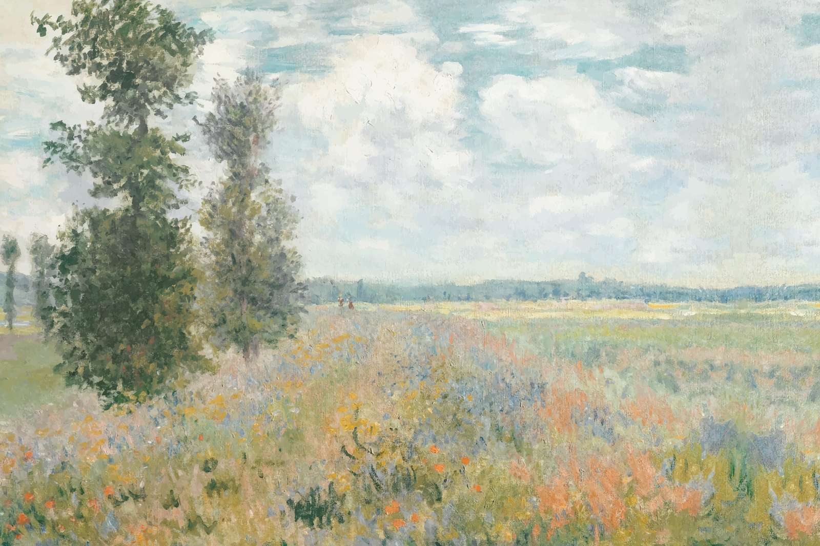 Impressionist Meadow Poppies Wall Art
