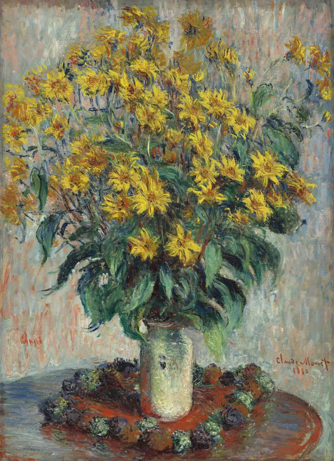 Monet Sunflowers Vase Impressionist Wall Art