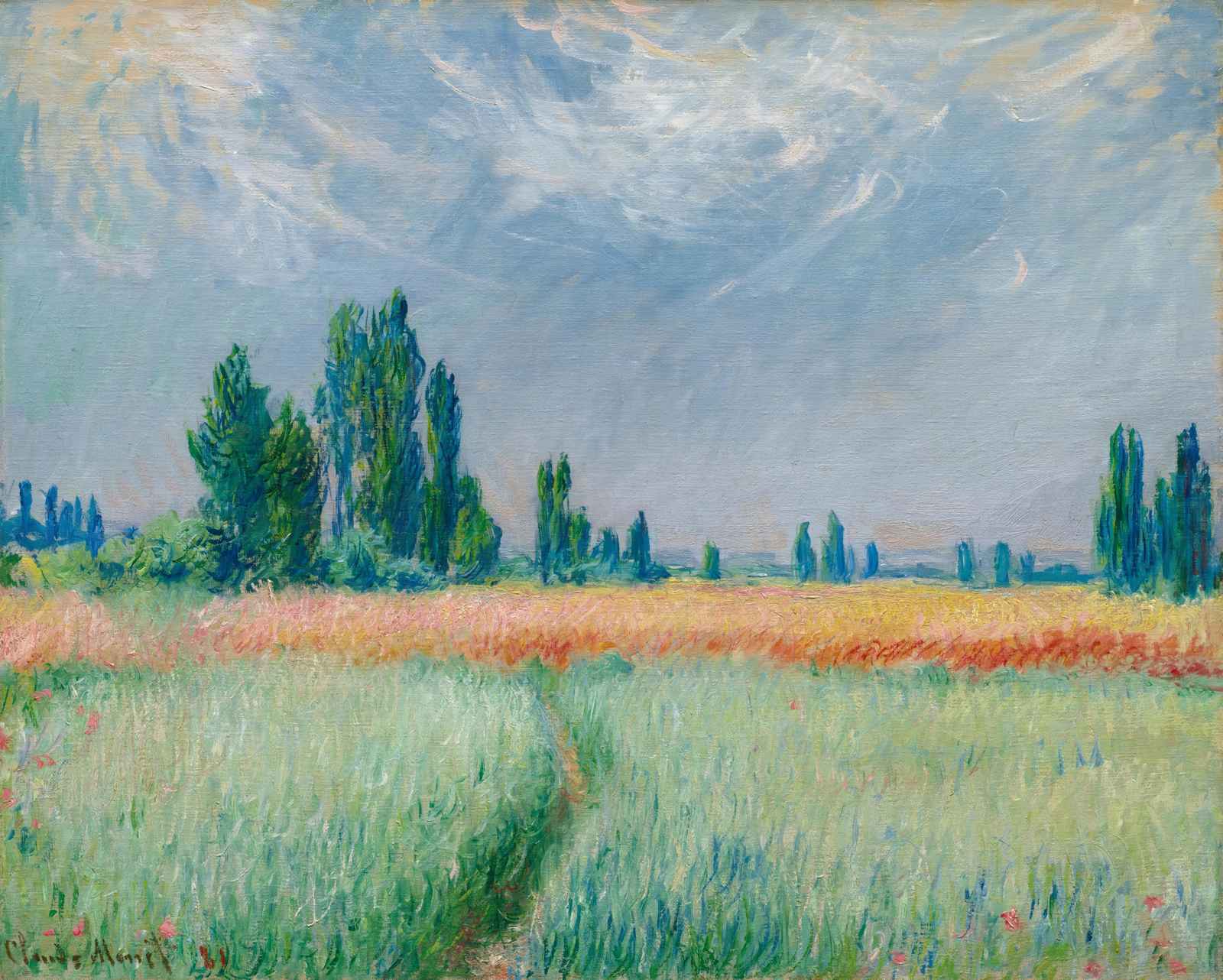 Impressionist Field Landscape Claude Monet Wall Art