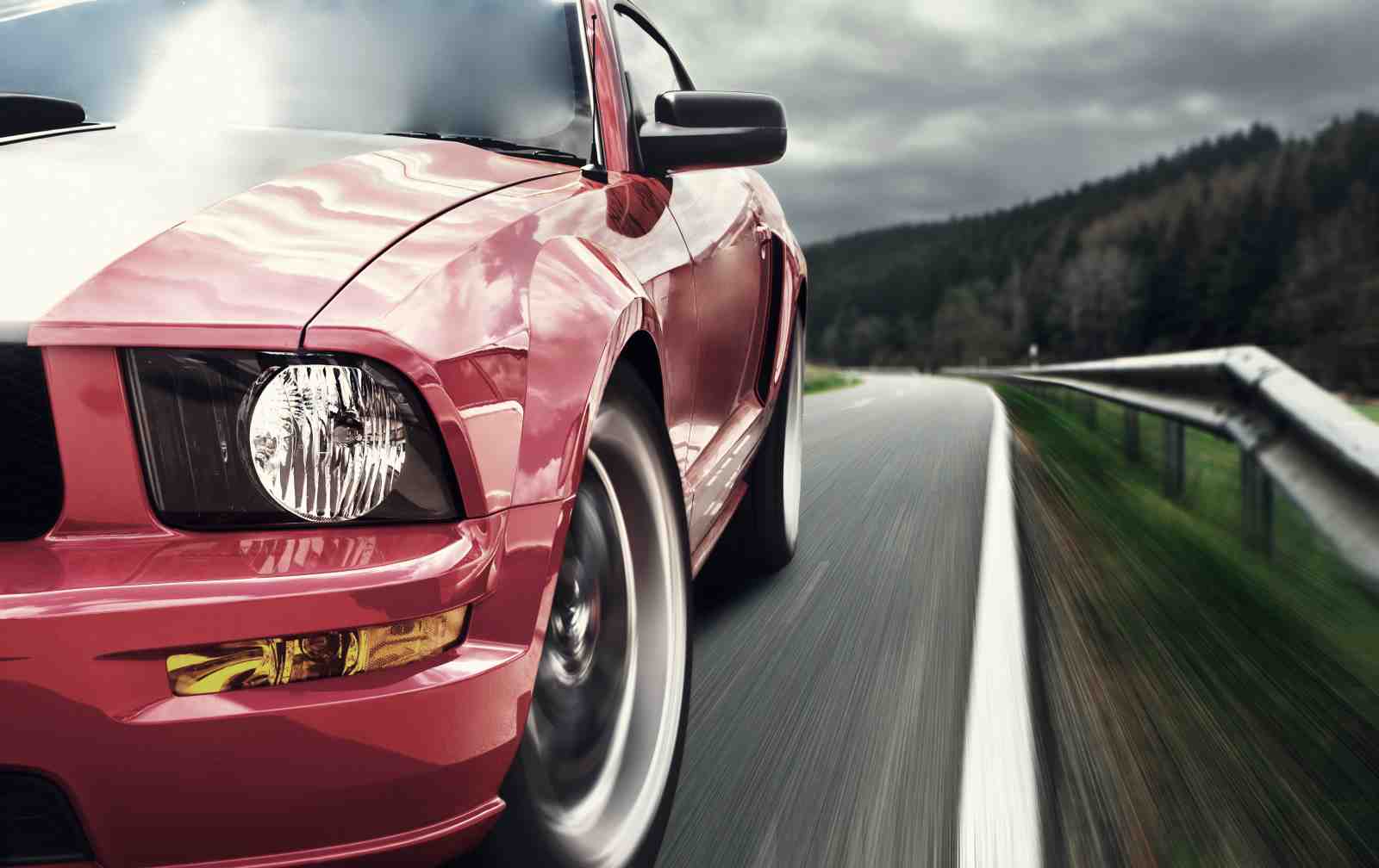 Dynamic Red Mustang Speed Wall Art
