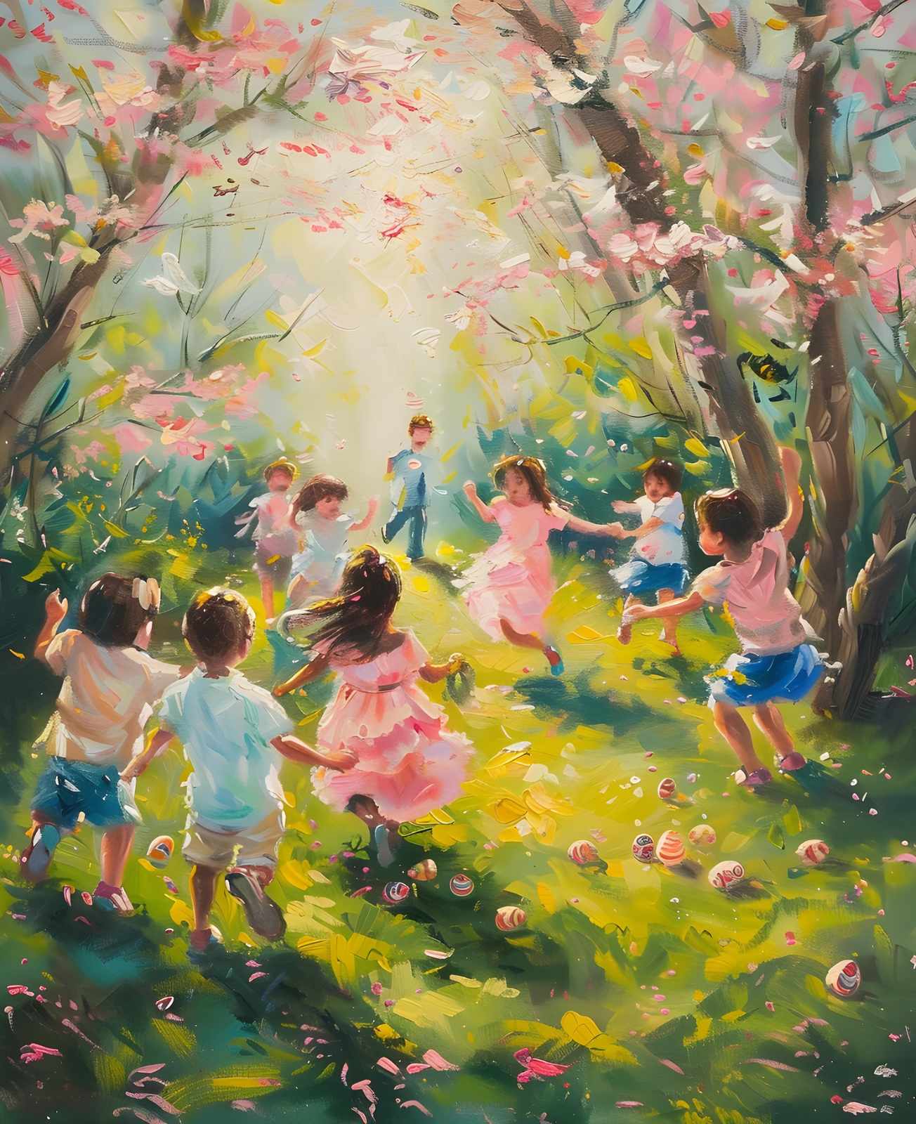 Joyful Spring Dance Wall Art for Kids Room