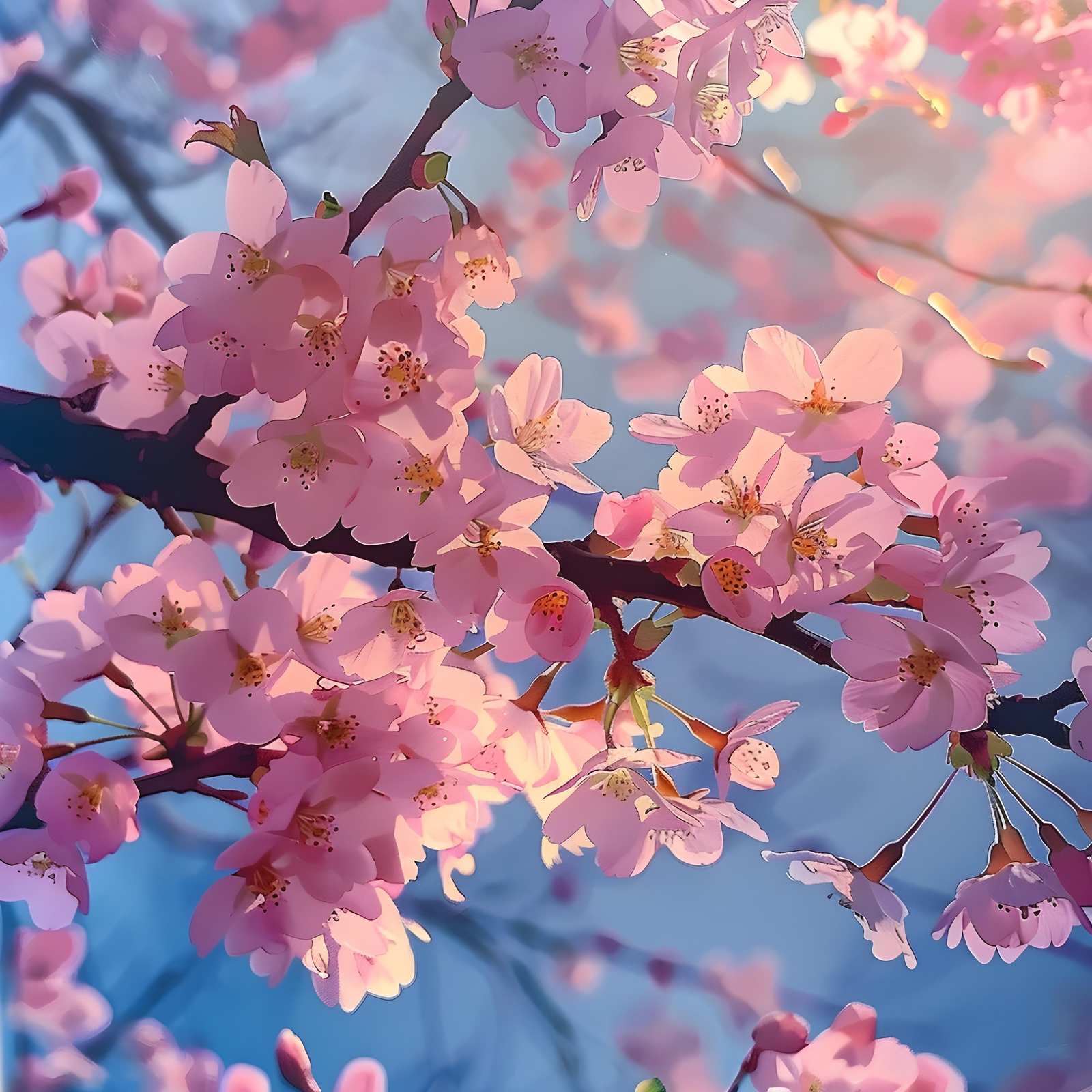 Serene Pink Cherry Blossom Wall Art