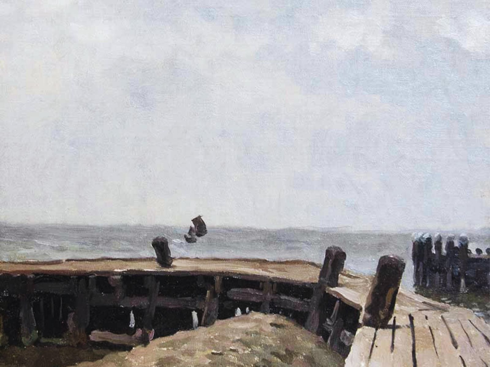 Serene Beach Pier Landscape Wall Art