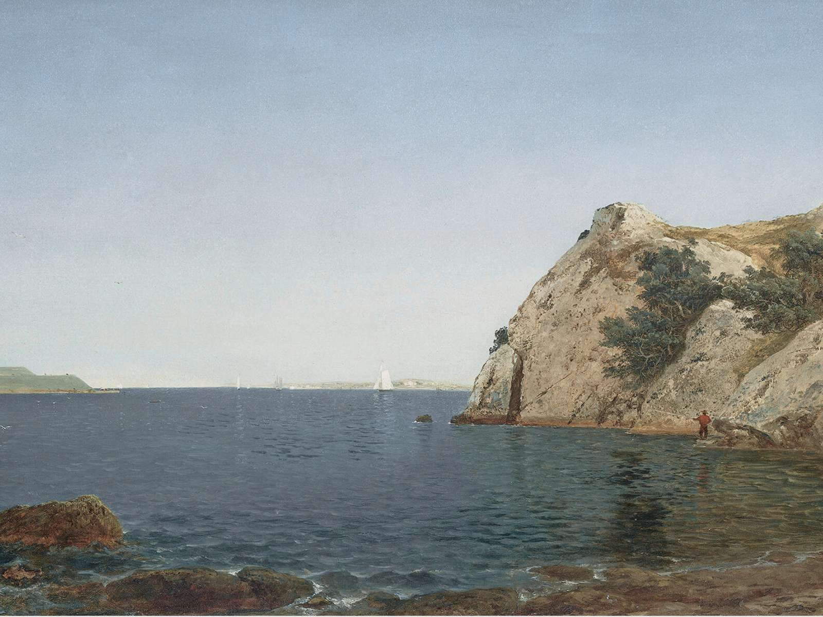 Serene Coastal Landscape Sailing Wall Art