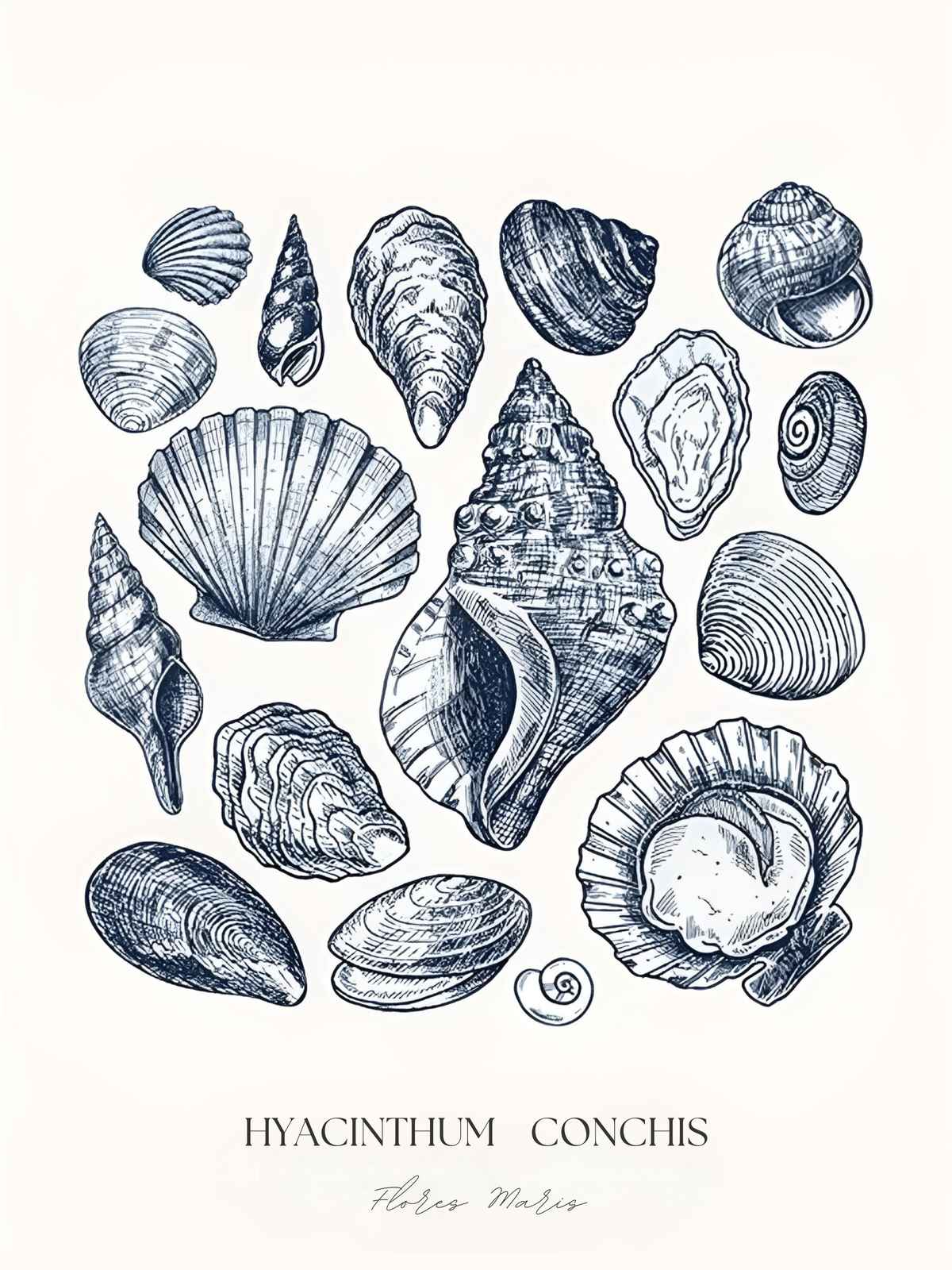 Seashell Sketch Botanical Wall Art