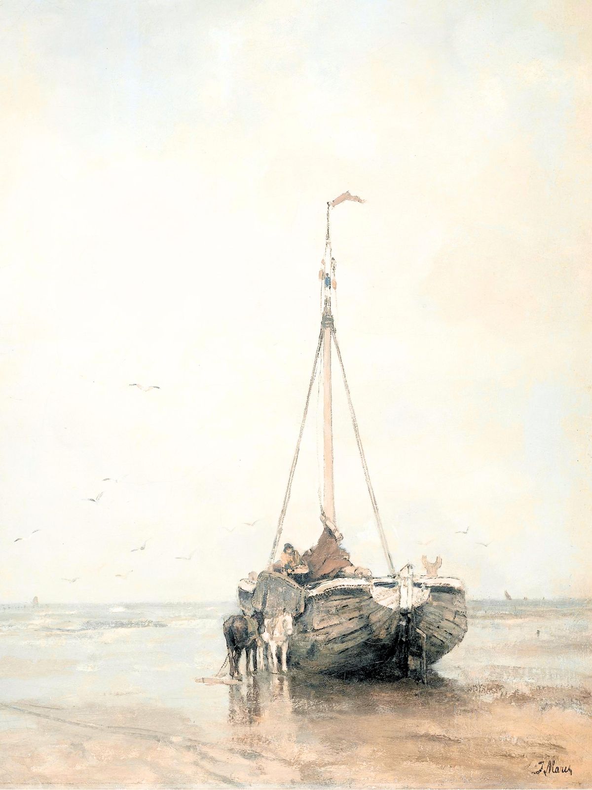 Coastal Calm Fishermen Boat Wall Art