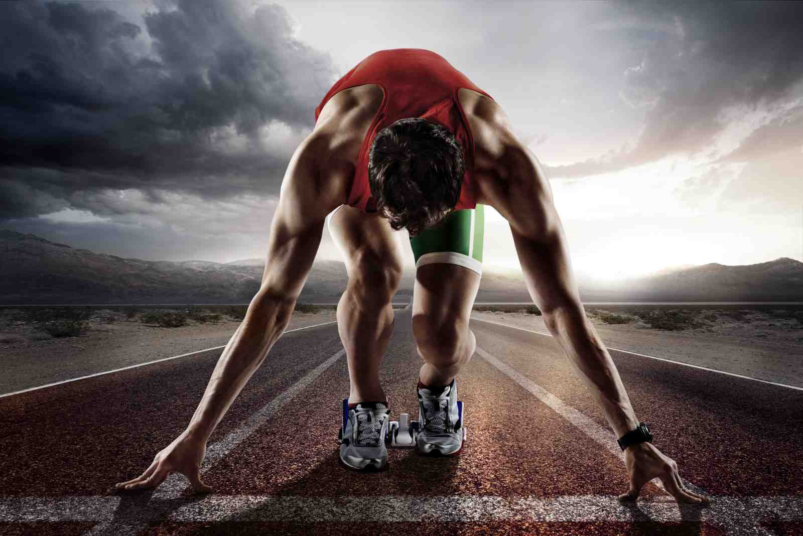 Runner at Starting Line Wall Art