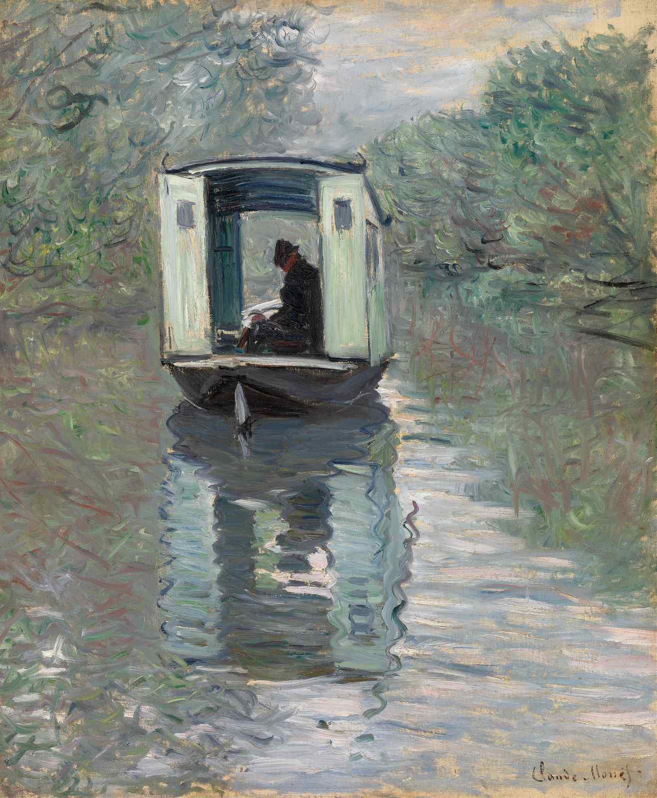 Serene Water Lily Studio Boat Monet Wall Art
