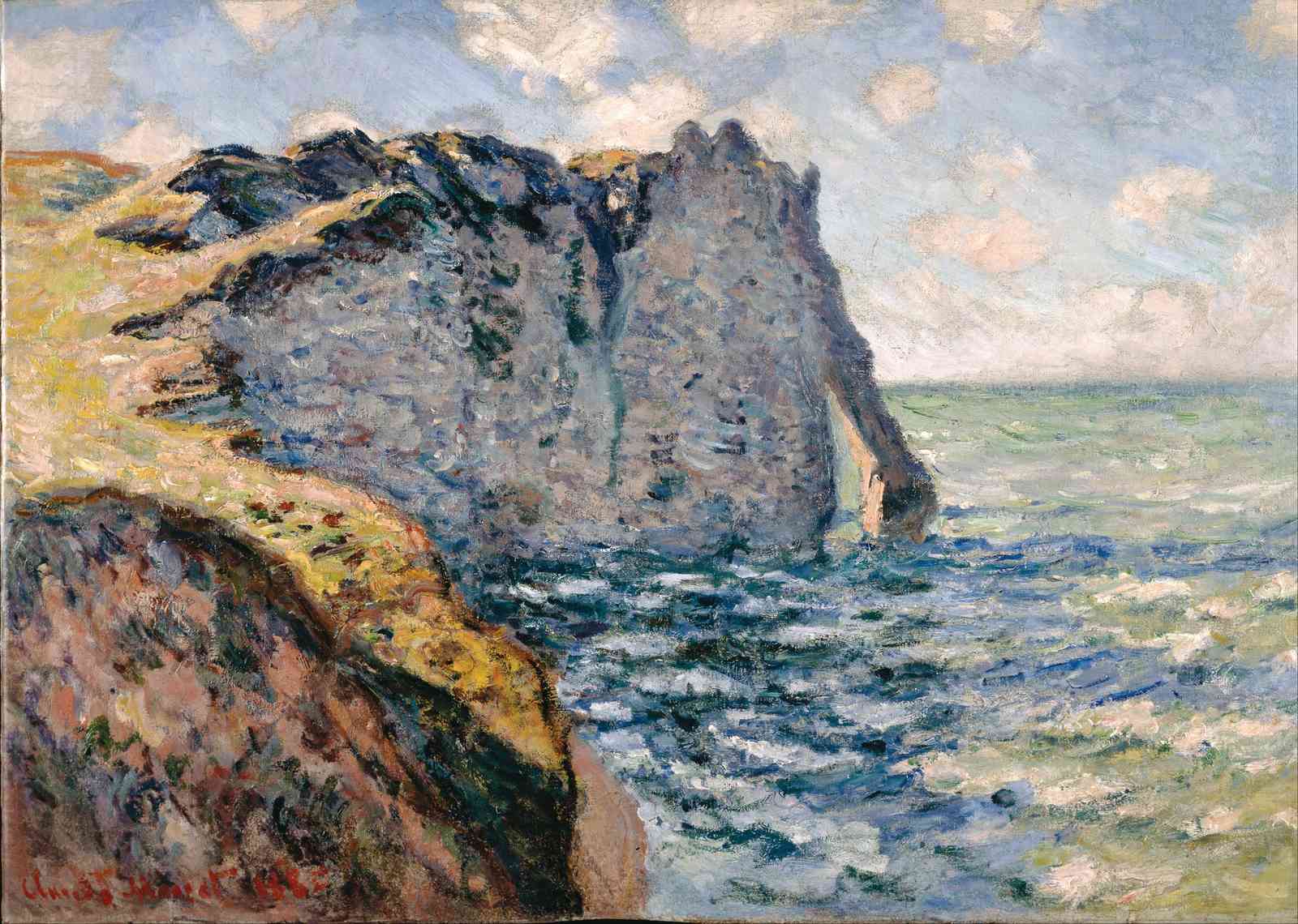 Impressionist Cliff & Sea Scene Wall Art