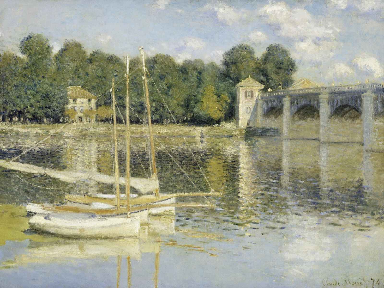 Monet's Riverside Serenity Wall Art