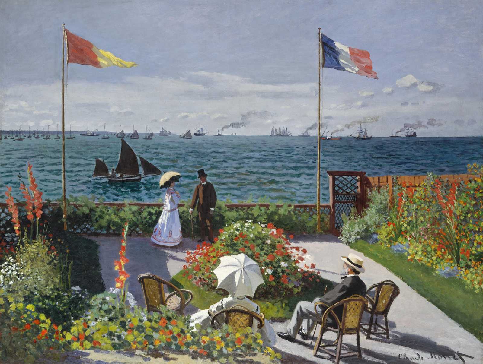Coastal Promenade Claude Monet Oil Painting Wall Art