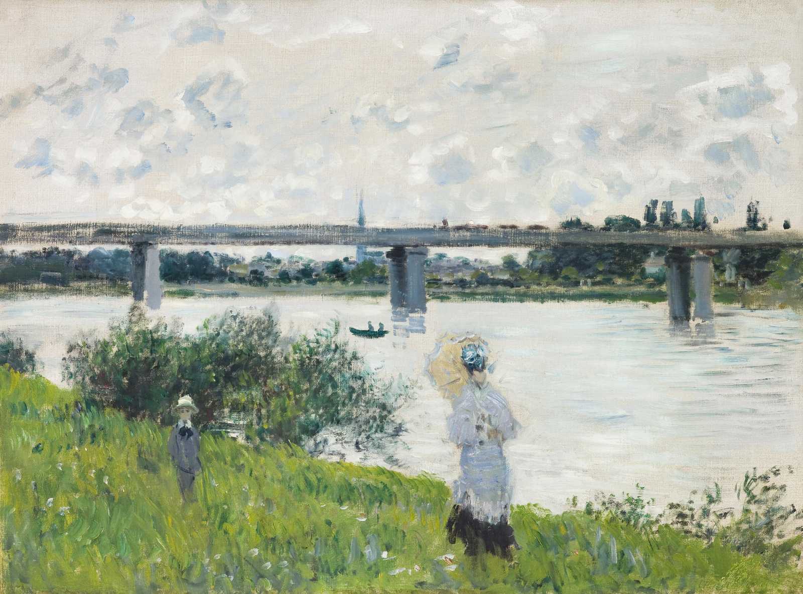 Impressionist Riverside Scene Wall Art