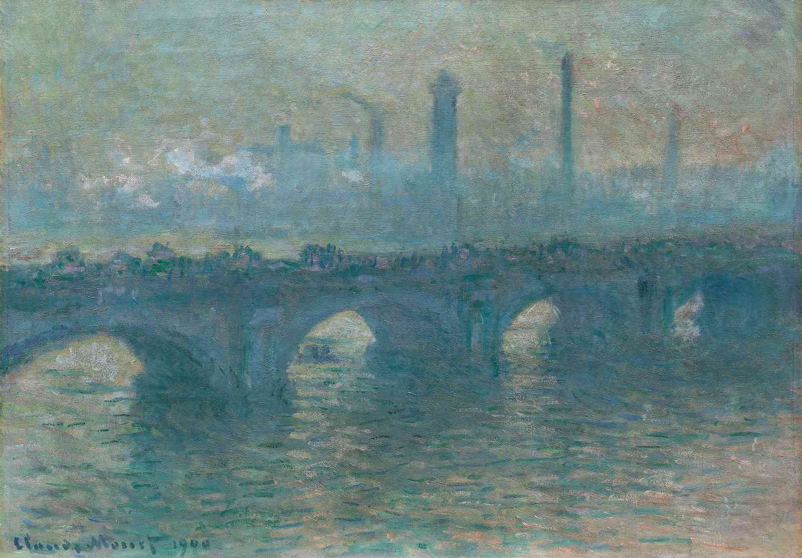 Impressionist London Bridge Foggy Wall Art