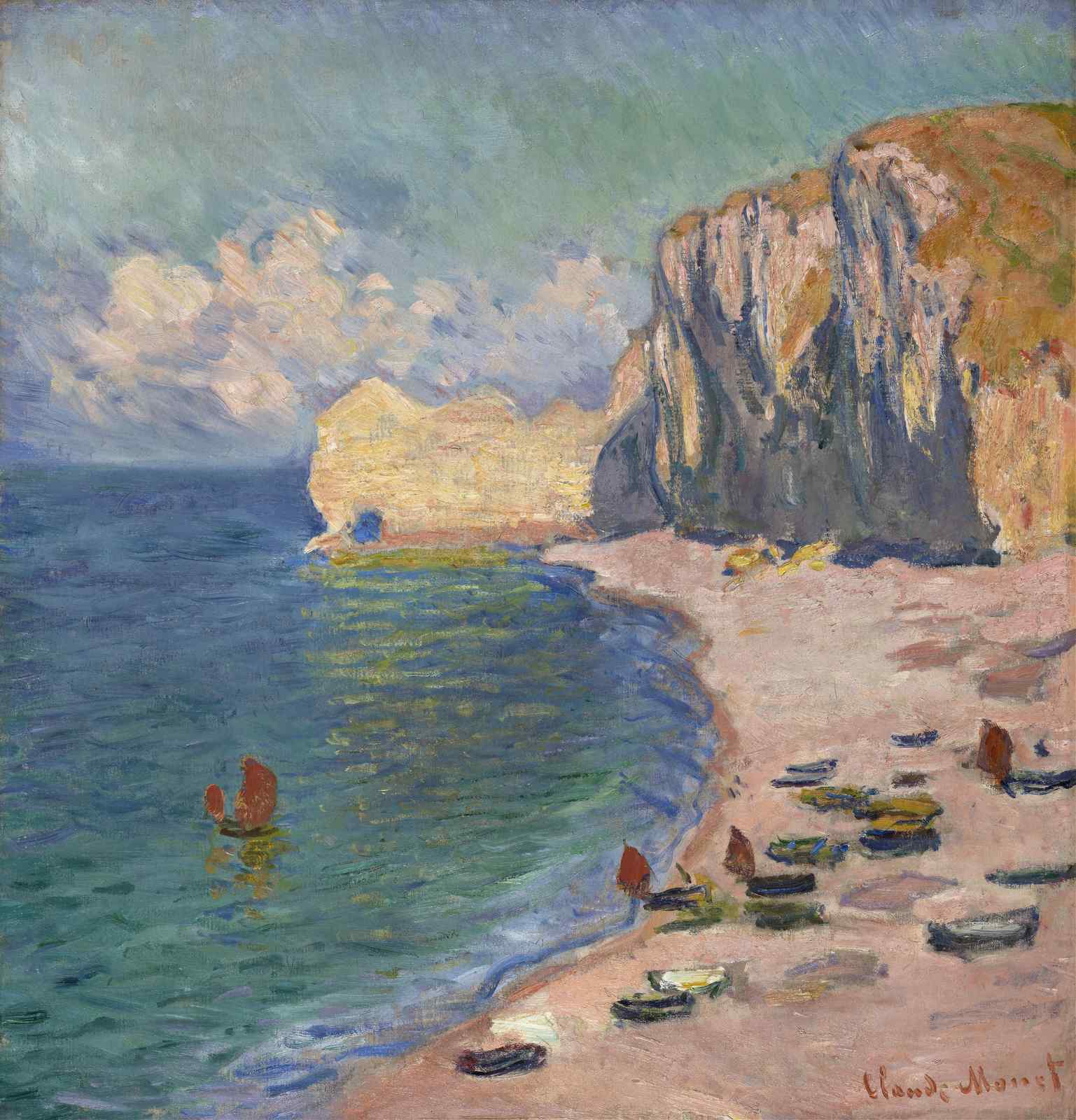 Monet's Étretat Cliffs Coastal View Wall Art