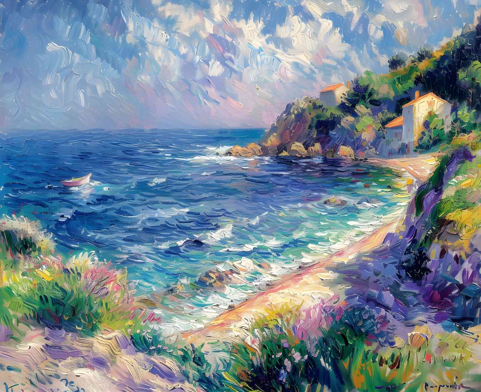 Impressionist Coastal Serenity Wall Art
