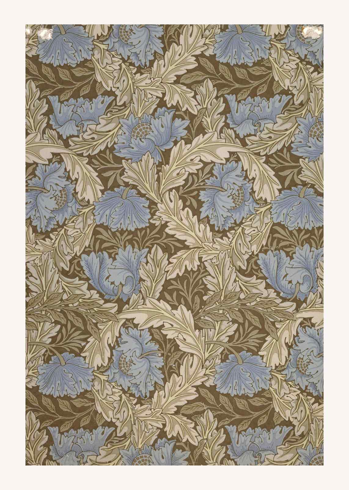 Blue Floral Art Nouveau Wall Art
