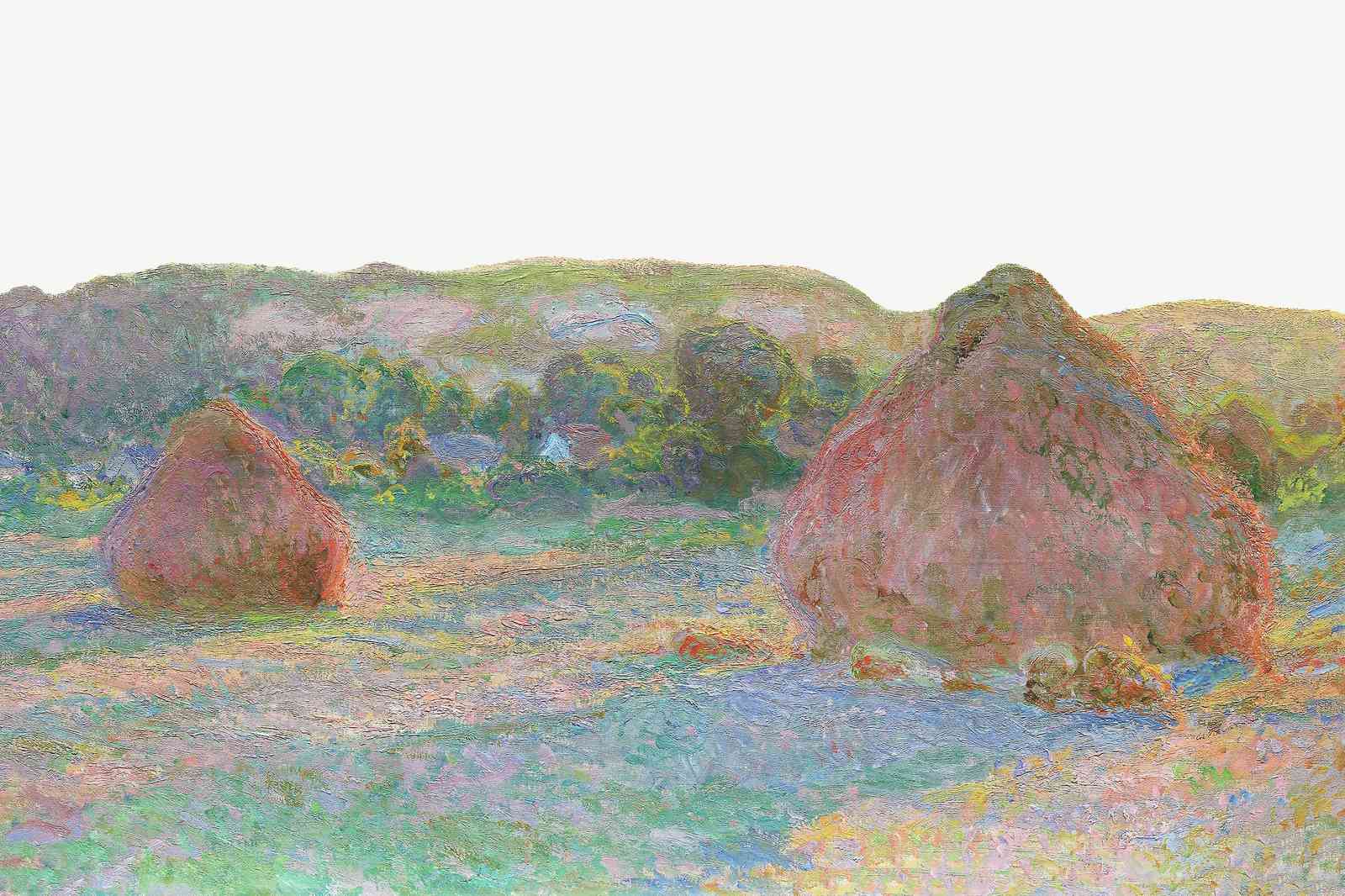 Impressionist Haystacks Field Wall Art