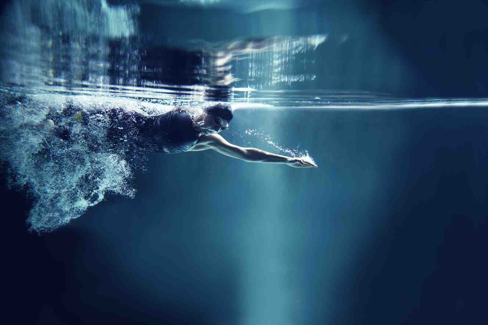 Aquatic Serenity Swimmer Wall Art