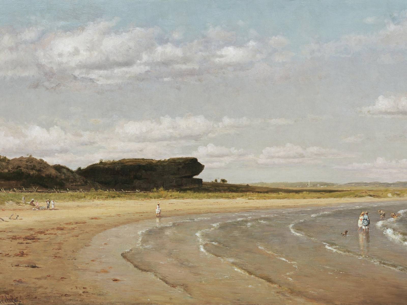 Vintage Beach Scene Coastal Landscape Wall Art