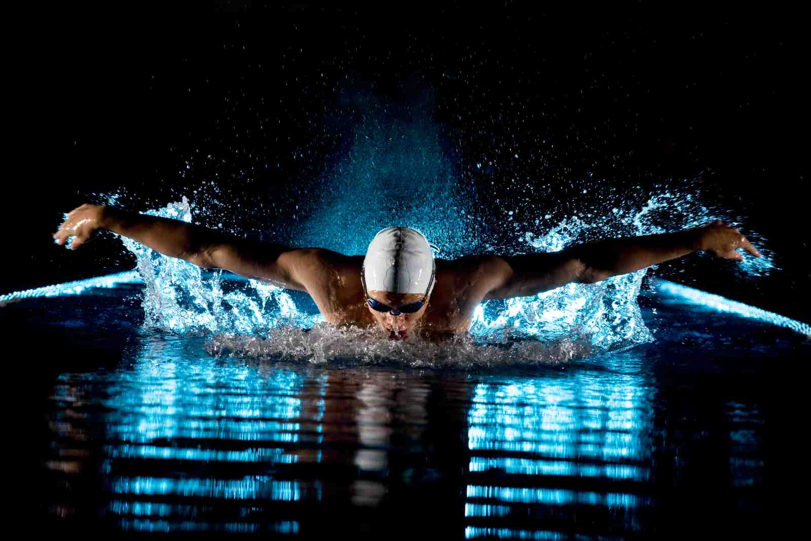 Butterfly Stroke Swimmer Dynamic Splash Wall Art