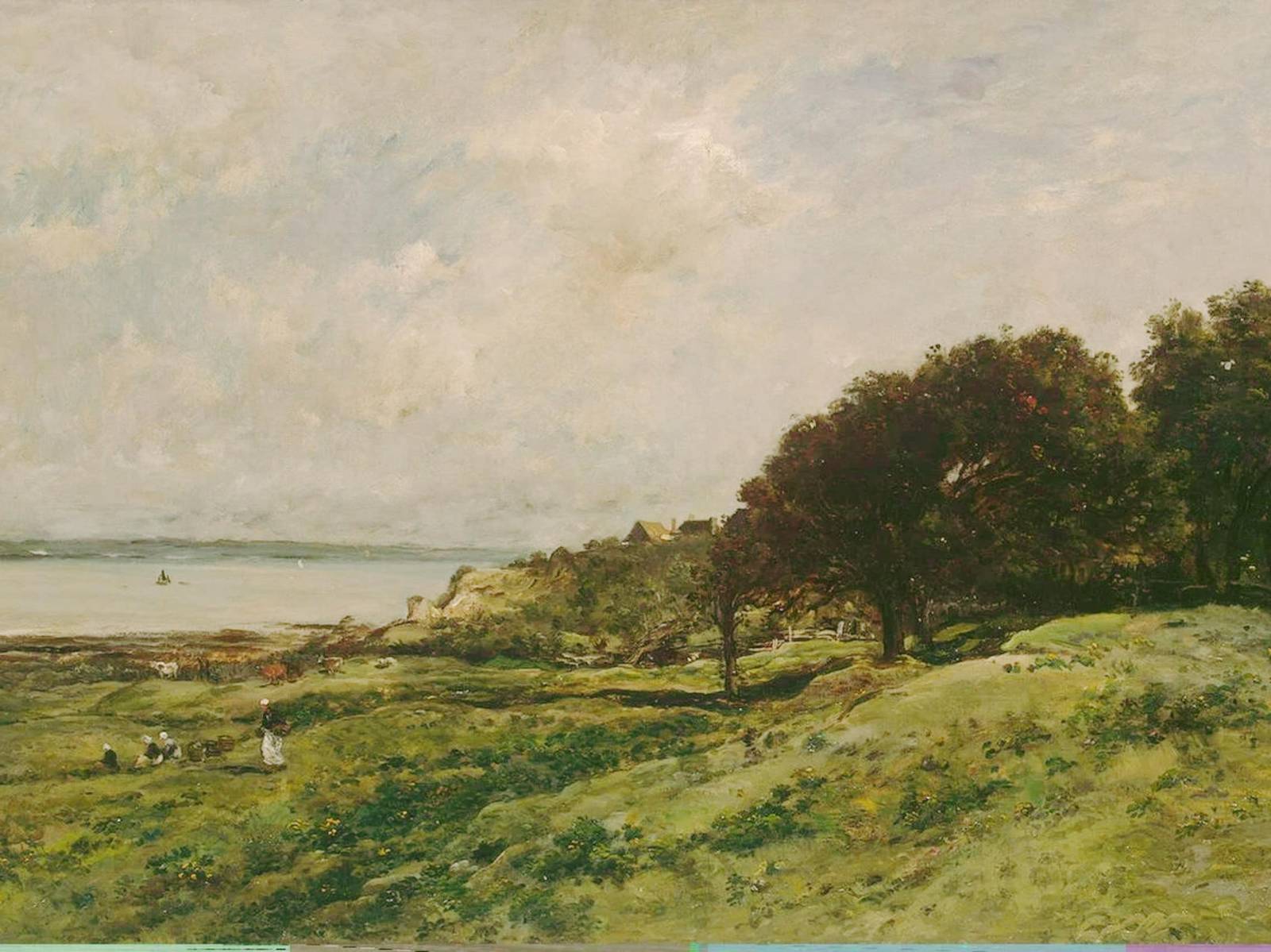 Pastoral Coastal Landscape Oil Painting Wall Art