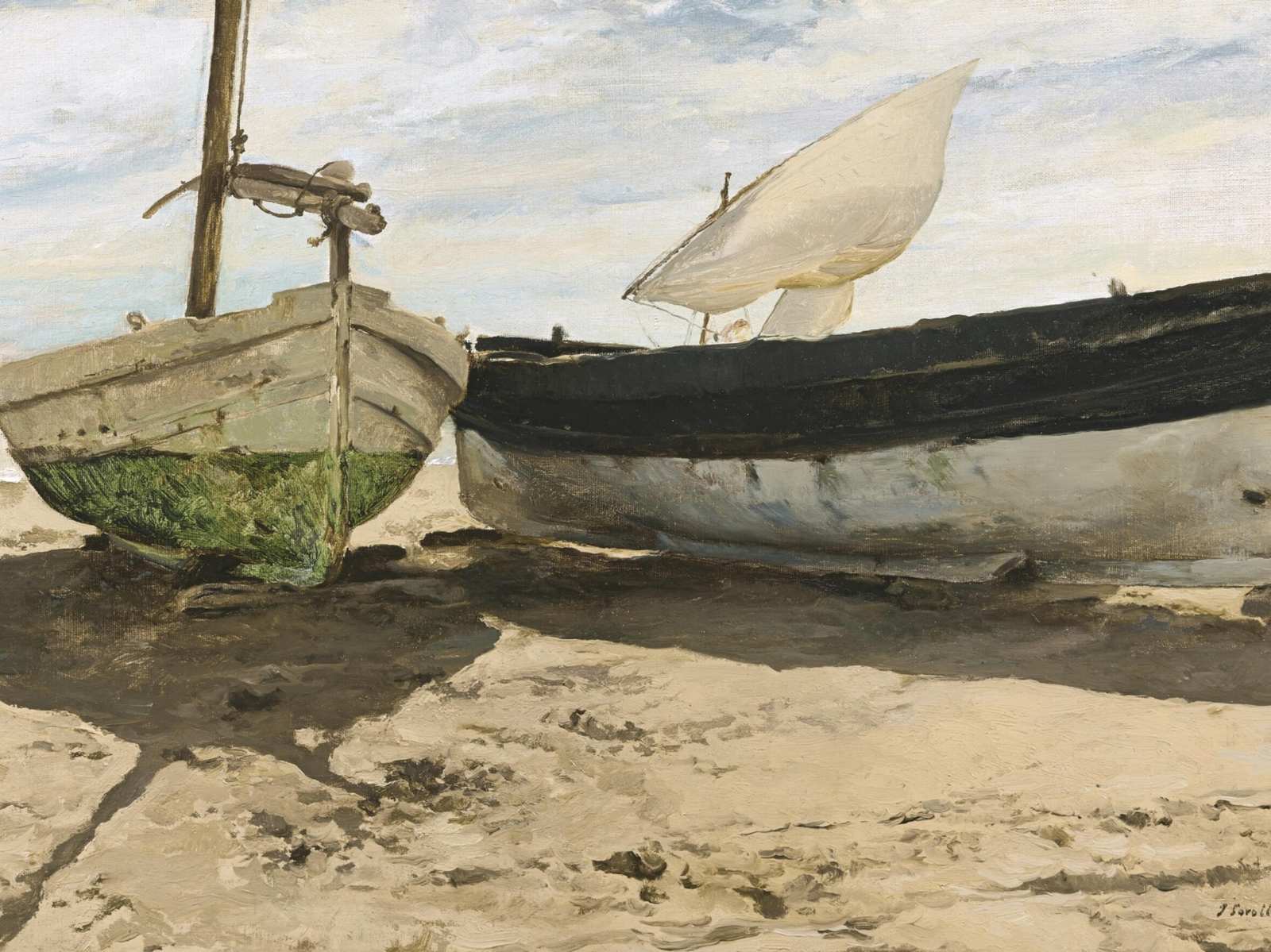 Seaside Boats Impressionist Wall Art
