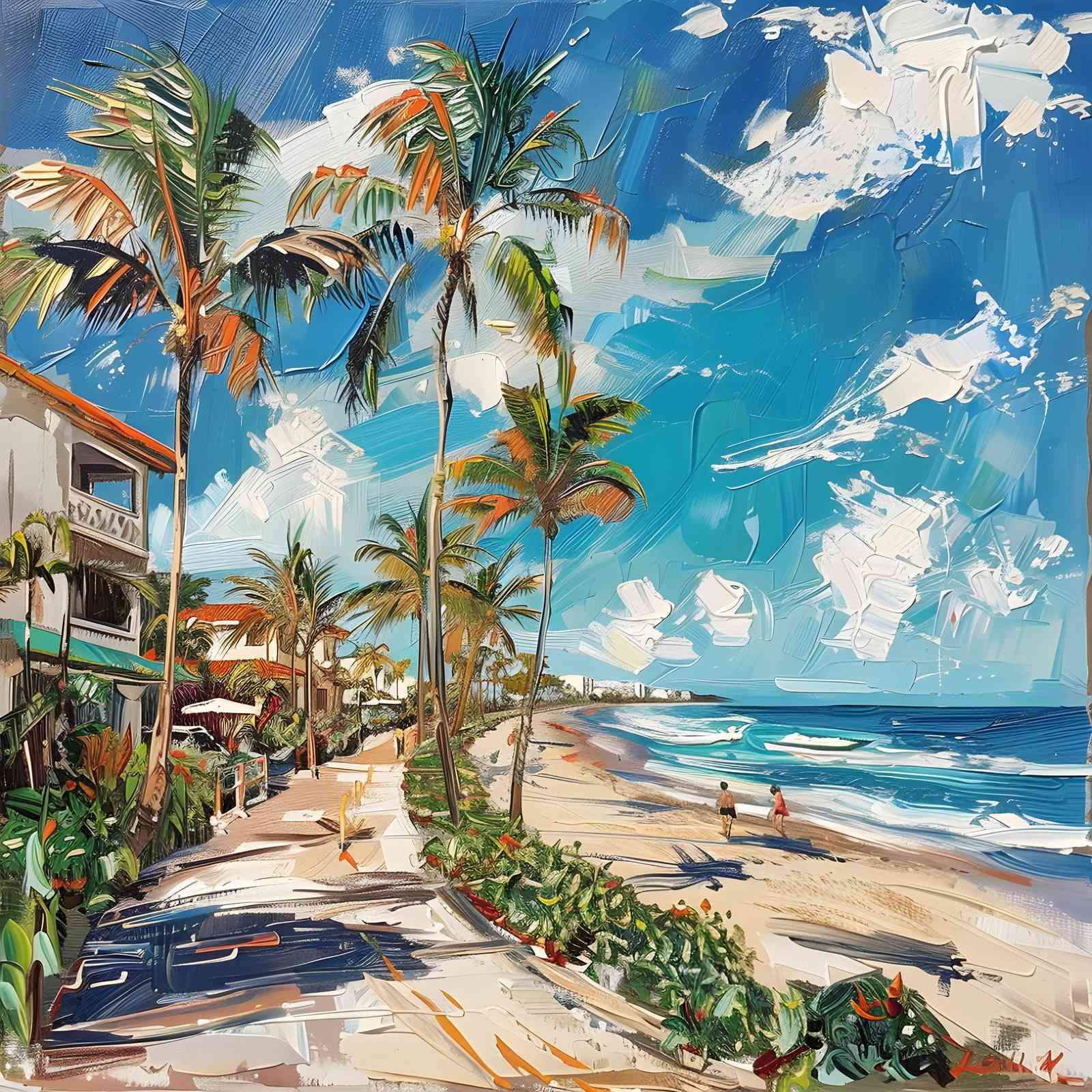 Tropical Beach Palm Path Wall Art