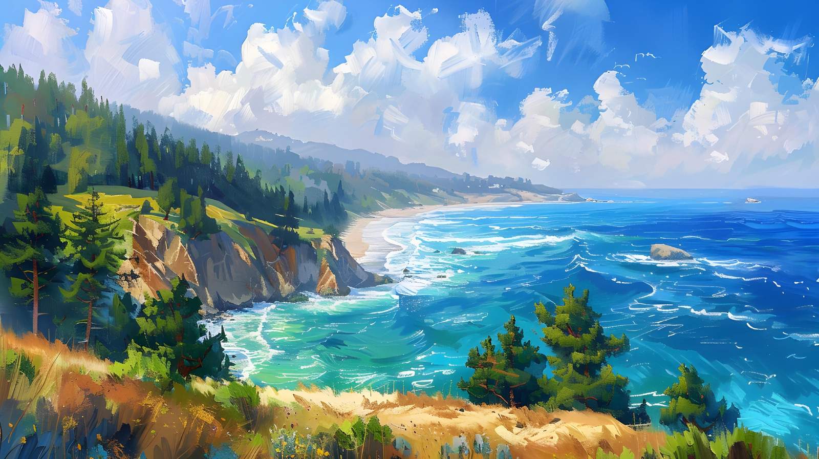 Coastal Serenity Ocean Landscape Wall Art