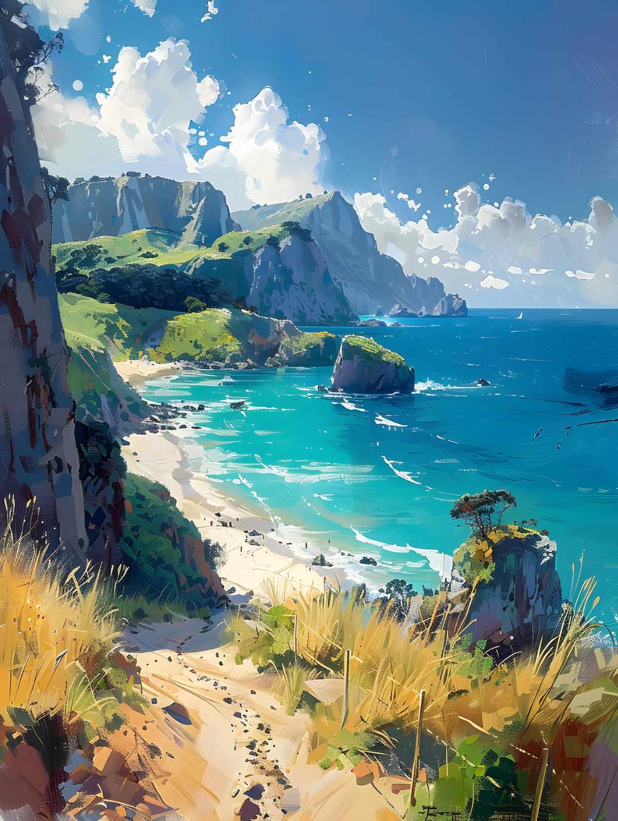 Coastal Paradise Landscape Wall Art