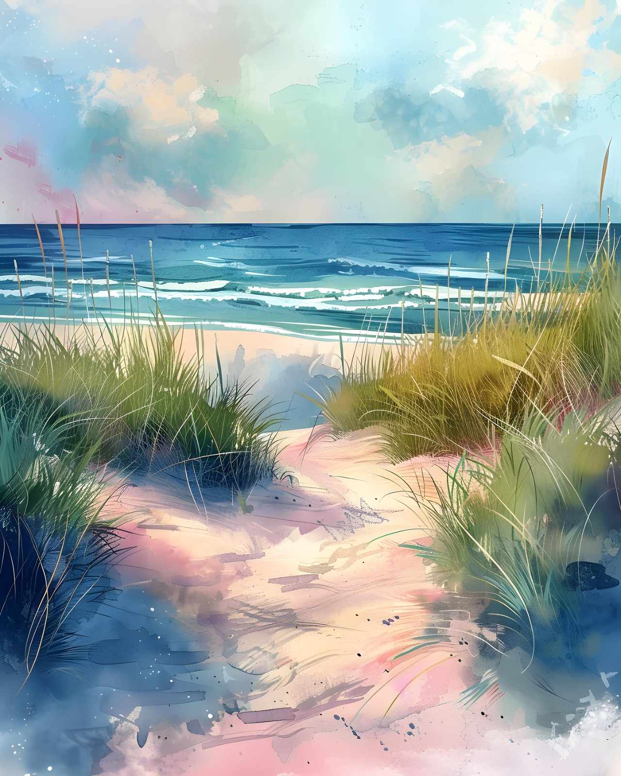 Coastal Dunes Serenity Beach Wall Art