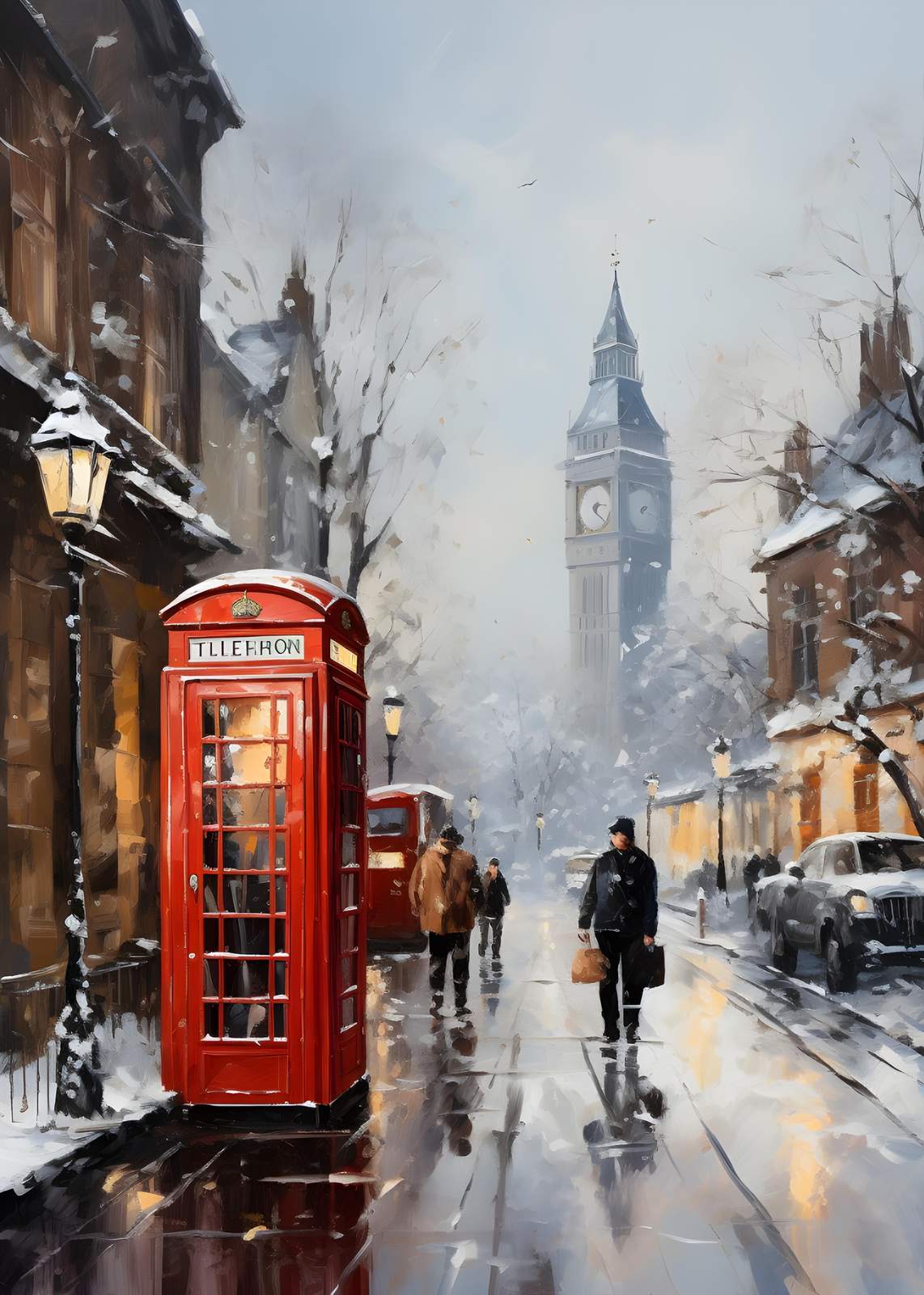 Iconic London Winter Scene Wall Art