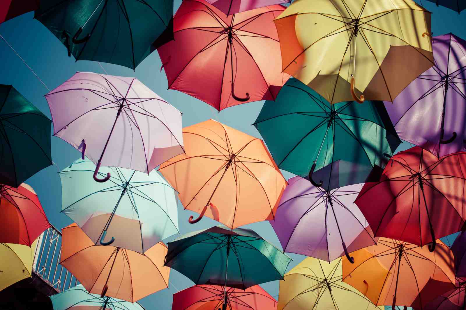 Vibrant Umbrella Sky Wall Art