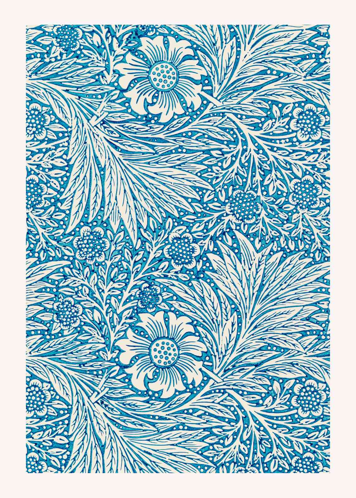 Blue Floral Botanical Art Wall Art