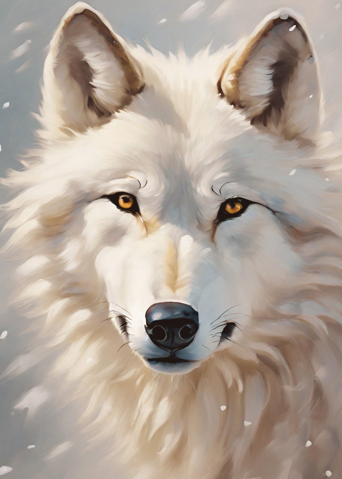Majestic White Wolf Snowfall Wall Art