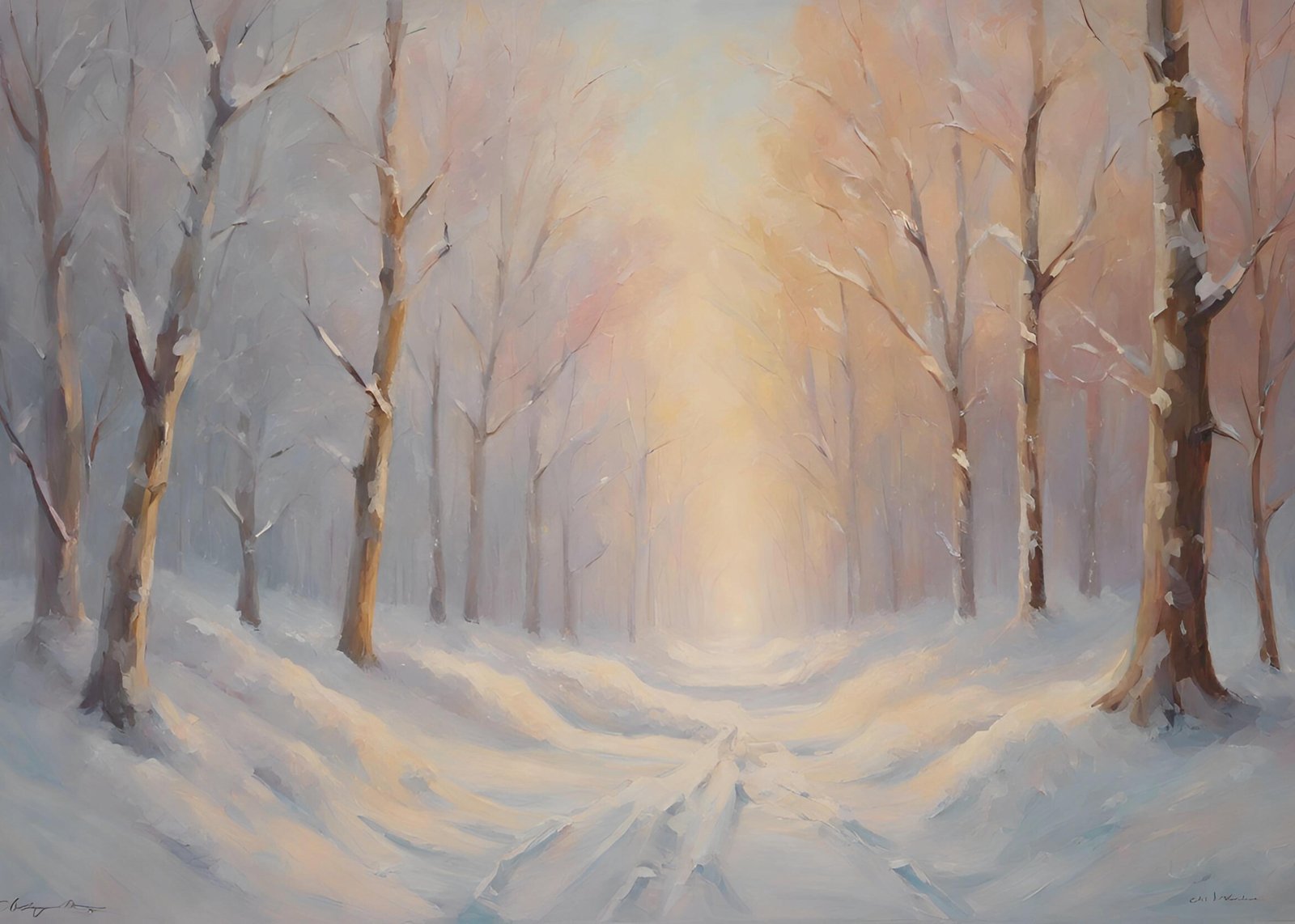 Winter Forest Path Wall Art