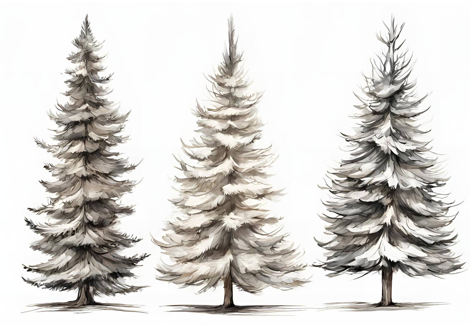 Winter Forest Trio Watercolor Wall Art