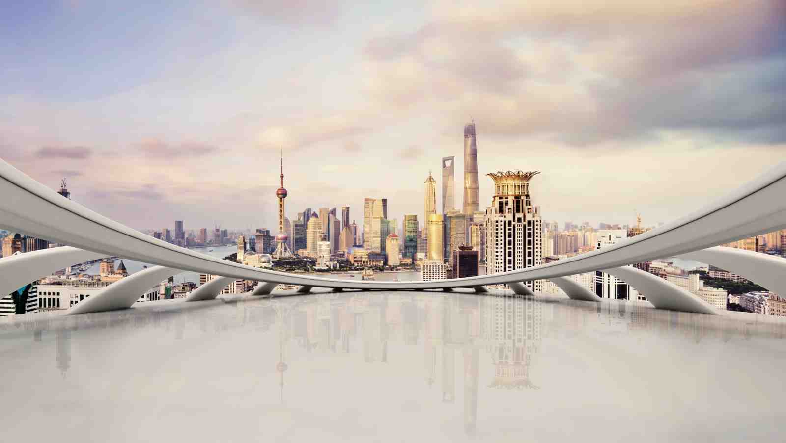 Modern Shanghai Skyline Architectural Wall Art