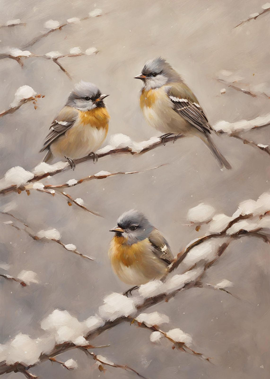 Winter Birds Serenity Wall Art
