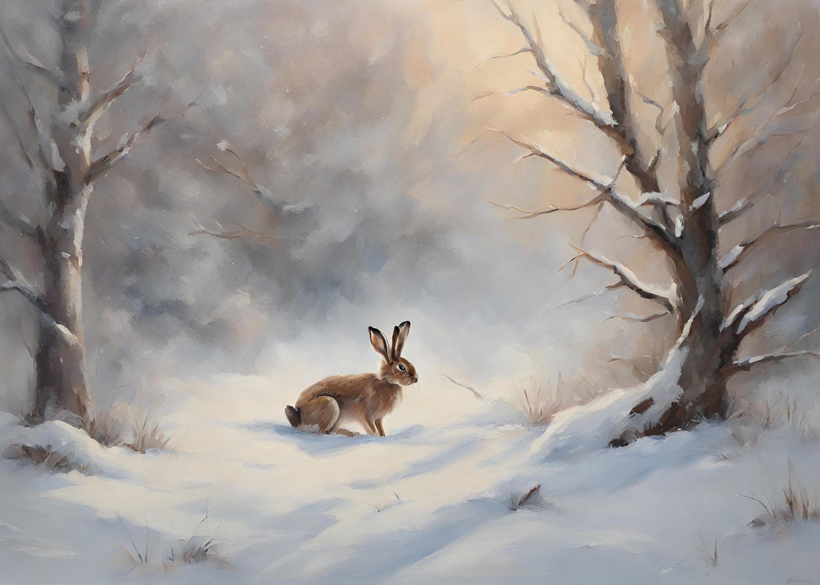 Enchanting Winter Hare Wall Art