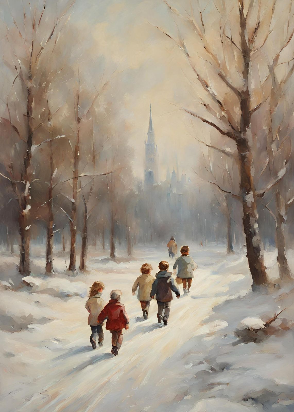 Nostalgic Winter Walk Children's Wall Art