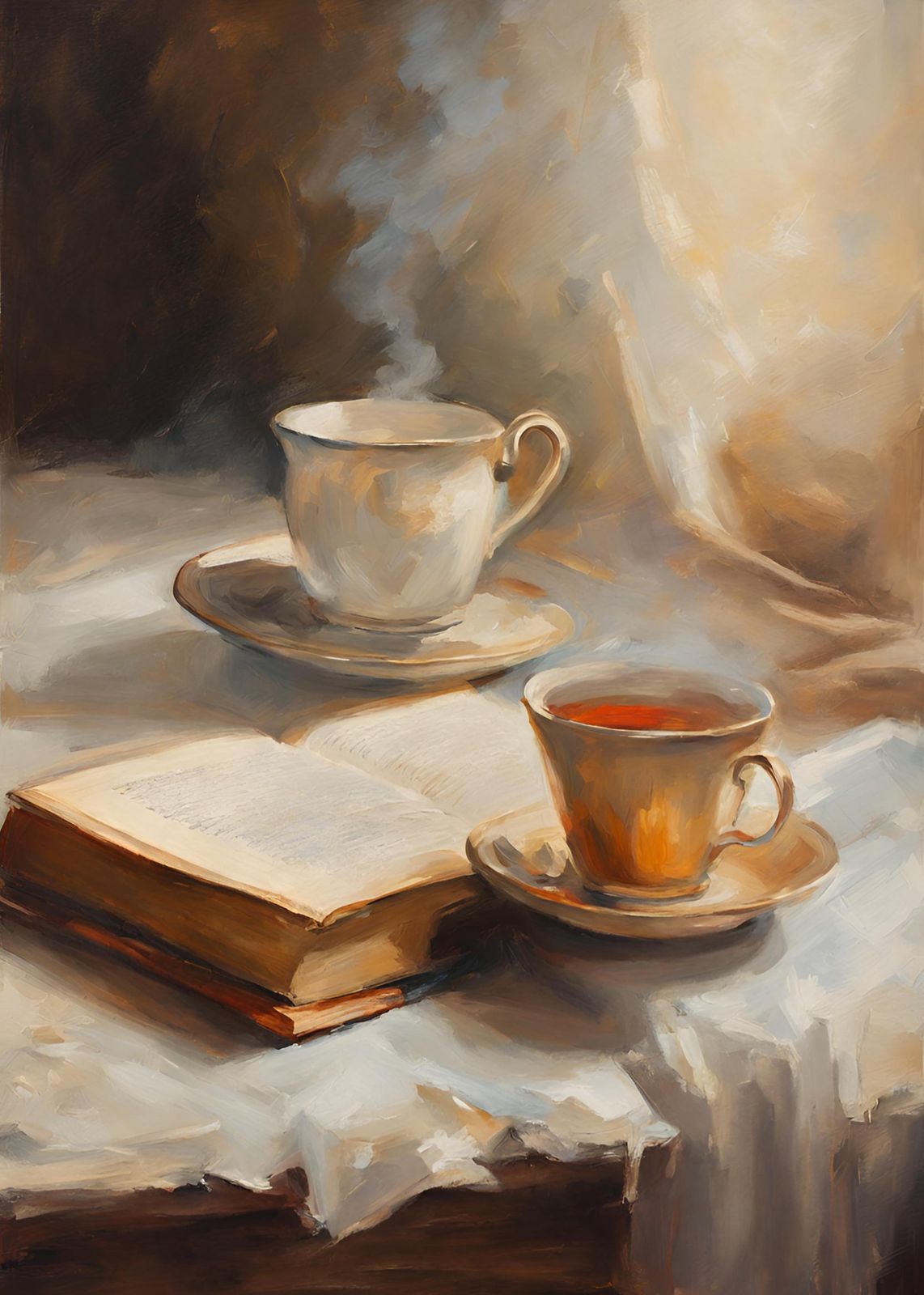 Steaming Tea & Reading Coffee Wall Art