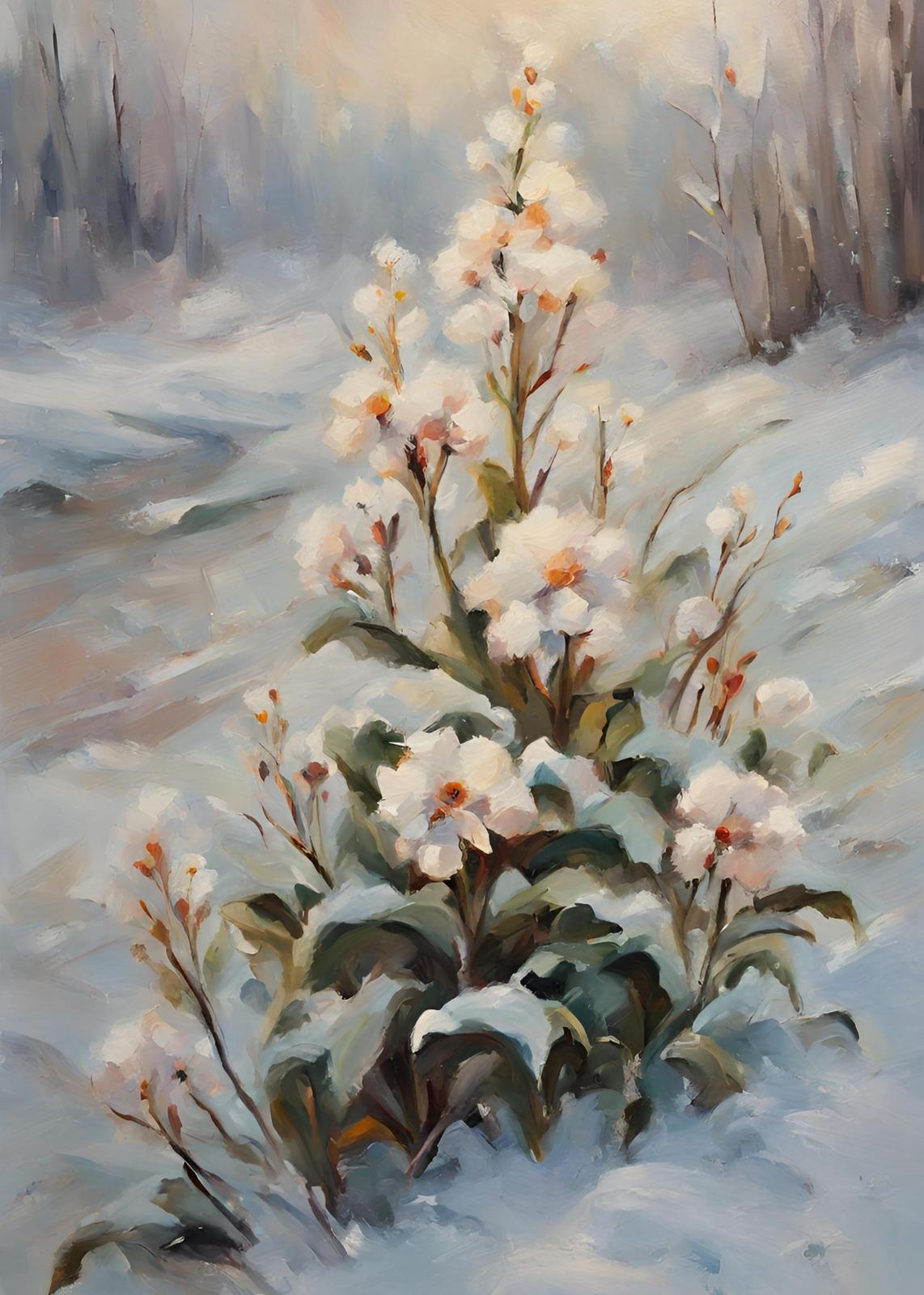 Winter Blossom Serenity Wall Art