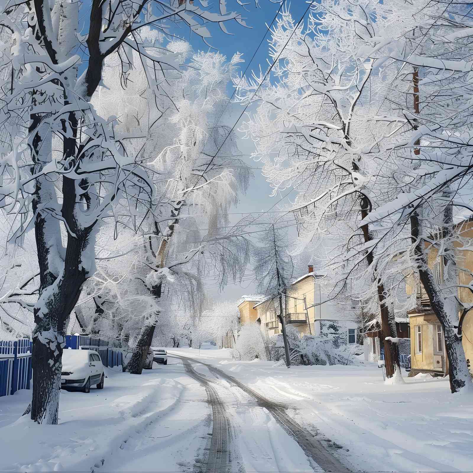 Winter Wonderland Street Snow Wall Art