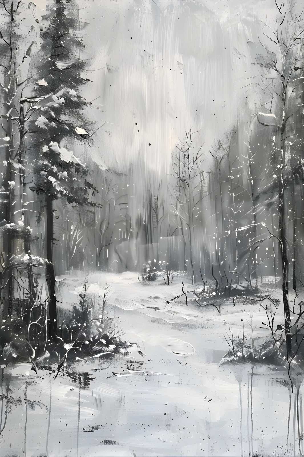 Serene Winter Forest Wall Art